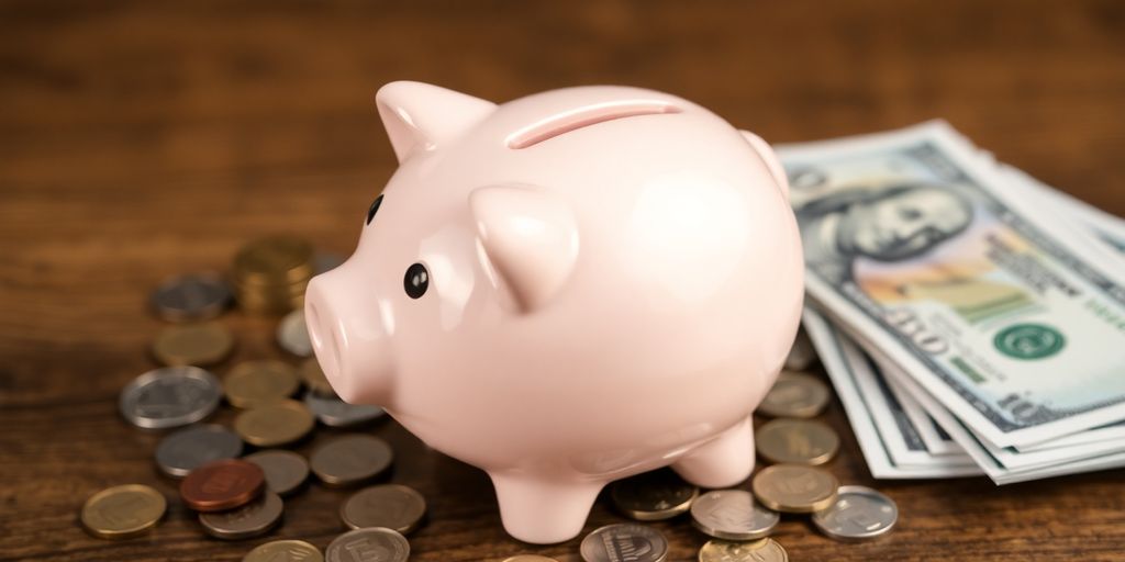 Cofr com moedas e notas para investimento inteligente.